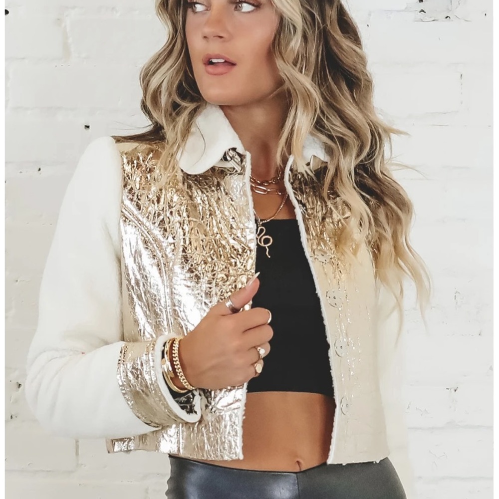 Rehab Lab Gold Jacket from Amazing Lace boutique